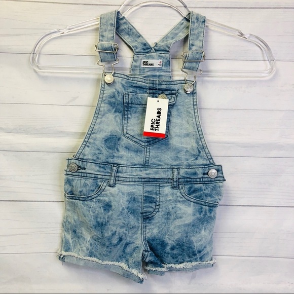 Epic Threads Other - Epic Threats Girls 4T Tie-Dyed Denim shortoveralls